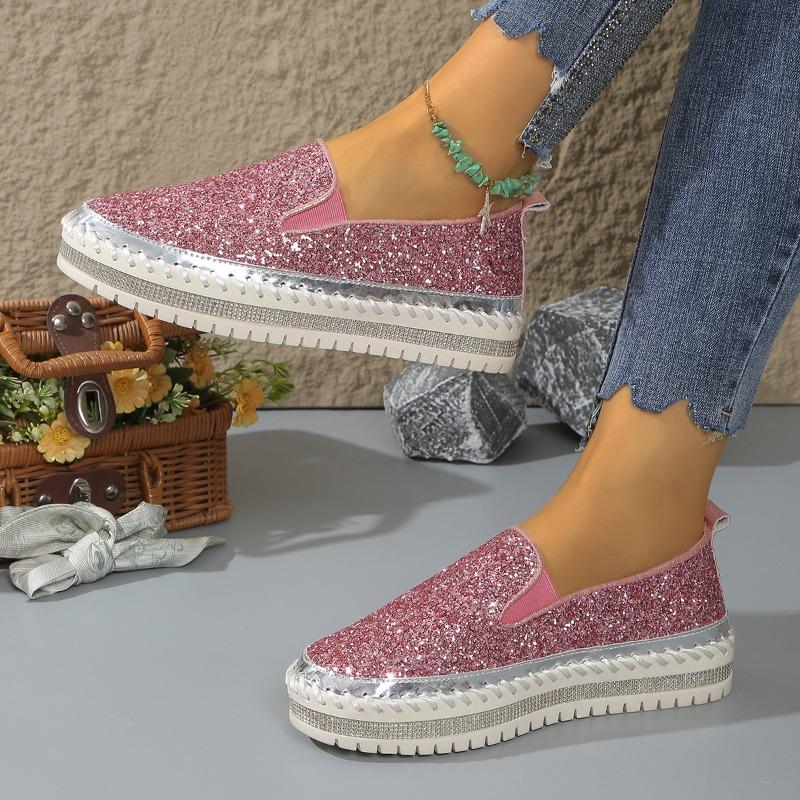Women’s Plus-Size Platform Slip-On Loafers Casual Flat Shoes Spring Everyday Wear