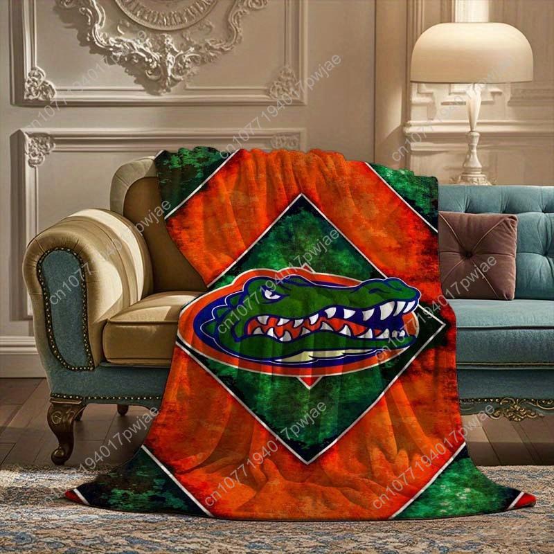 University of Florida Gators Logo Flannel Blanket - Soft 100% Polyester Fiber Suitable for All Seasons Custom blankets