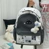 Schoolbag New Cat Backpack High Value Cartoon Casual Backpack Stylish and Simple Junior High School Large Capacity Commuting Schoolbag