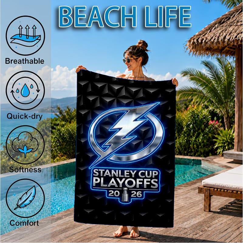 Tampa Bay Hockey Beach Towel, Super Soft Microfiber, Perfect Gift for Her/Him, Birthday, for Pool, Beach, Travel, Decor Beach Party