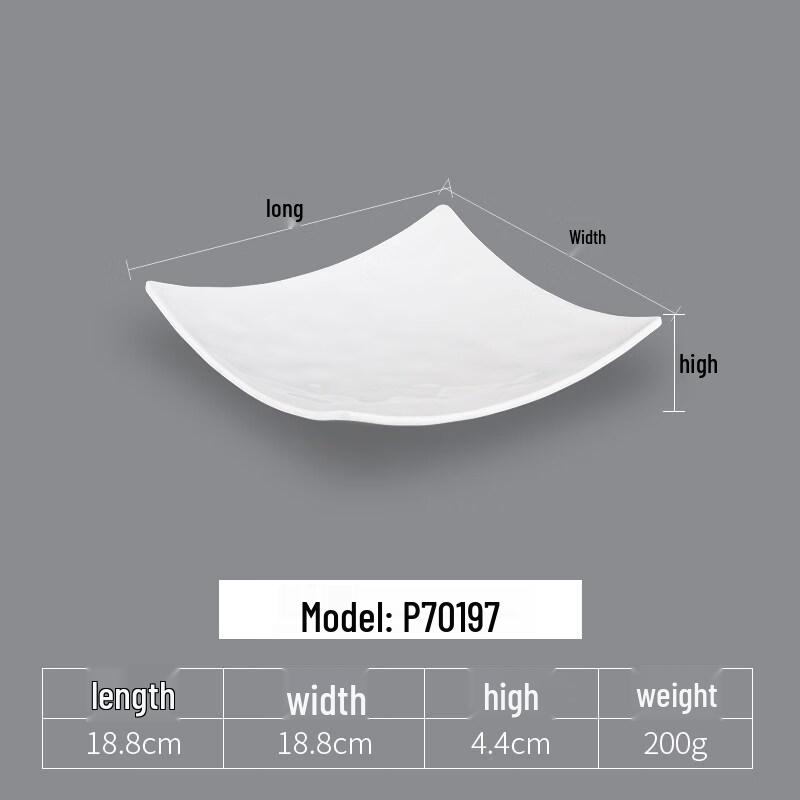 Yipan Melamine 3-Compartment Square Dumpling Plates Set