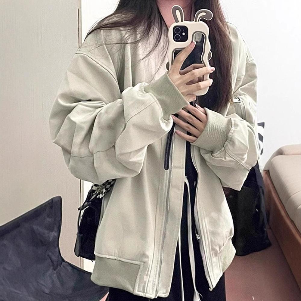 Women's American Hip-Hop Hong Kong-Style Bomber Jacket - Trendy Spring/Autumn Design