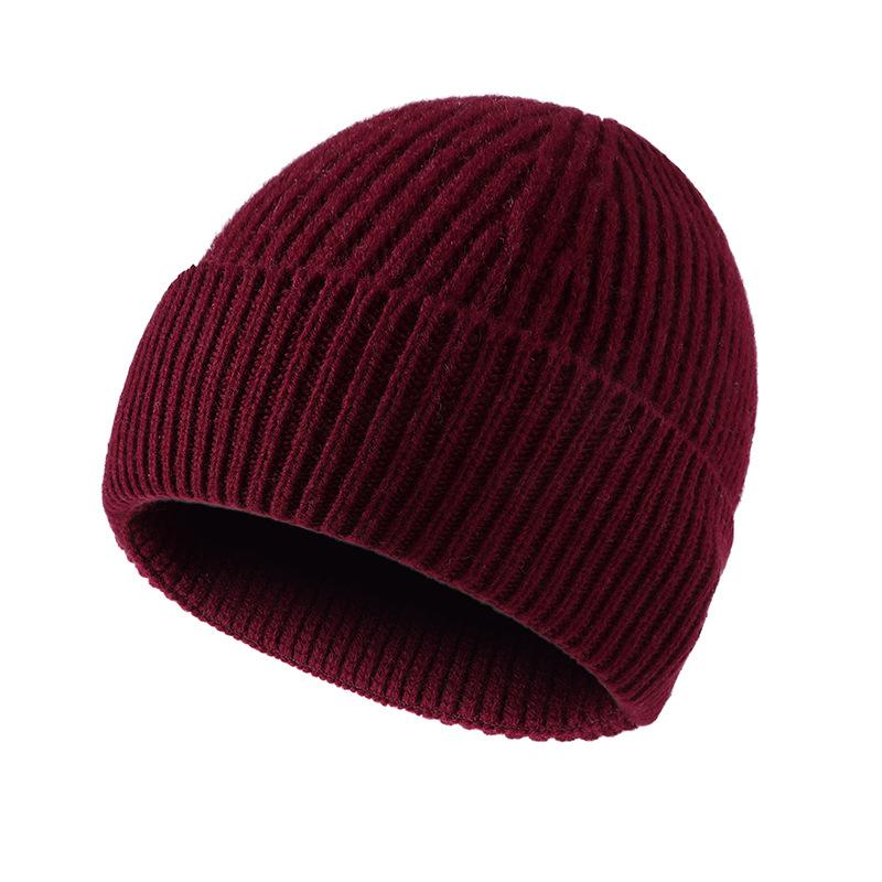 100% pure wool knitted hat thermal pullover hat autumn and winter new versatile fashion cold hat ear protector wool hat