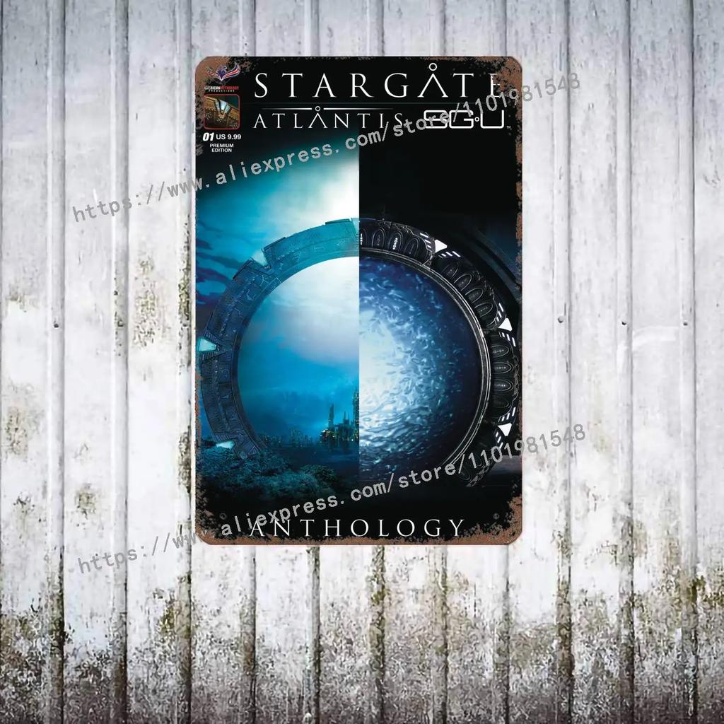 Stargate SG-1 TV Show Metal Decor Poster Vintage Tin Sign Metal Sign Decorative Plaque for Pub Bar Man Cave Club Wall Decoration