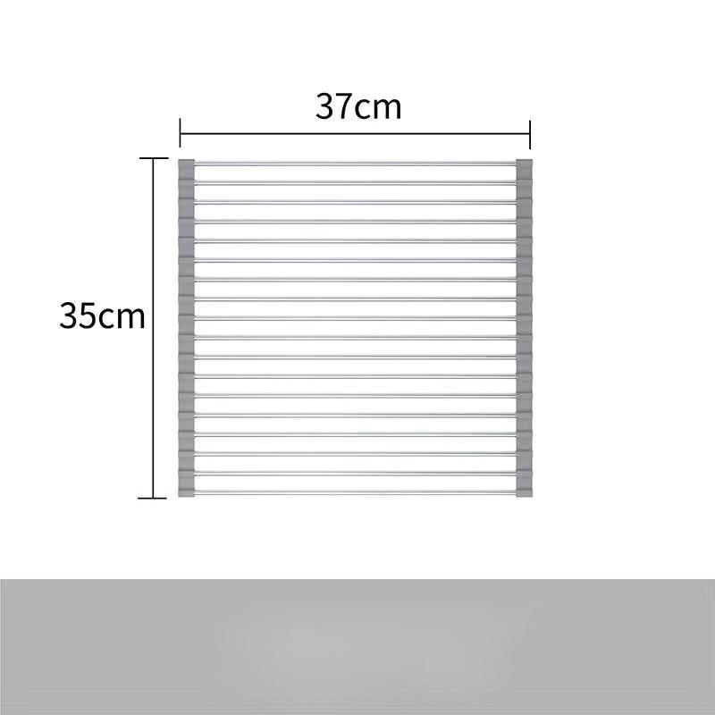 Deluxe Roll-Up Stainless Steel Dish Drying Rack - Space-Saving Over-The-Sink Design, Portable & Anti-Rust,  Dish Drying Rack for Kitchen Counter