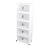 Storage Cabinet Multipurpose Large Capacity Multi Layers Stackable Storage Cabinet Plastic Storage Bins for Living Room