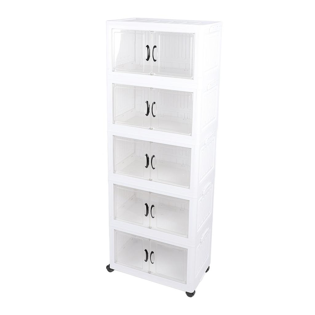 Storage Cabinet Multipurpose Large Capacity Multi Layers Stackable Storage Cabinet Plastic Storage Bins for Living Room