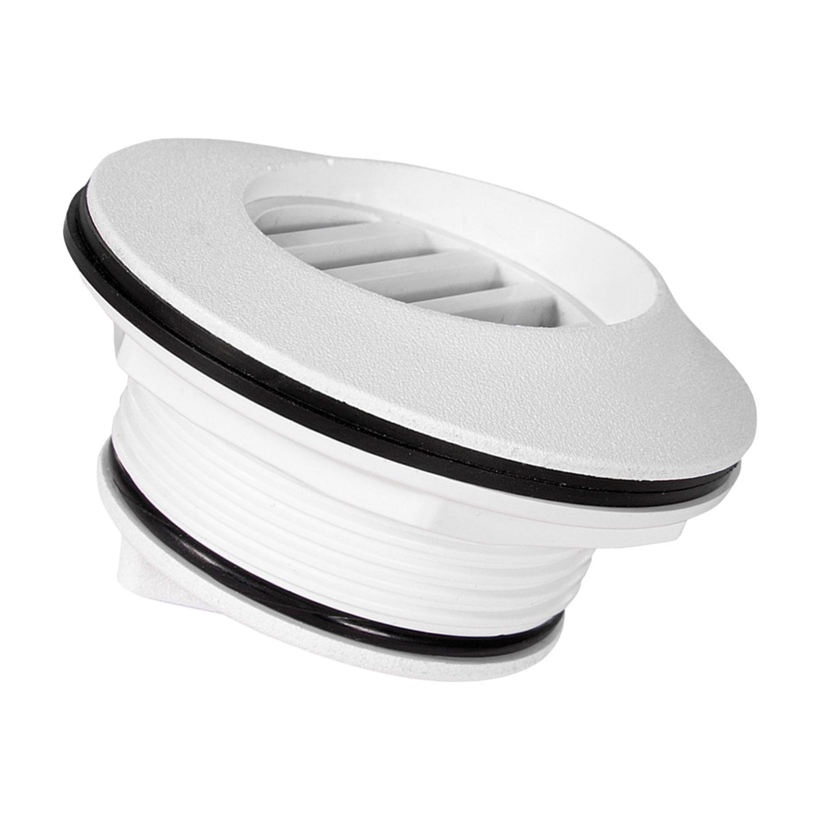 Deck Mount Drain Scupper Valve Bung with Rubber Seal Ring for Live Fish Cabin Assembly белый