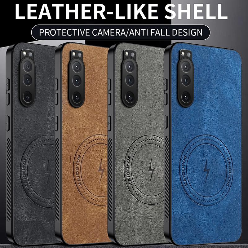 Per Sony Xperia 5 III/5 II/5 IV/Xperia 5III Custodia Semplice Elegante Magnetica di Aspirazione Lusso Pelle Amica della Pelle Anti-caduta Copertura