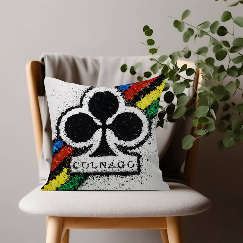 Racing Logo Pillow Case Plush Fabric Soft Double Sided Print Sofa CColnagoS Cushion Cover Throw Bicycle Pillow Covers