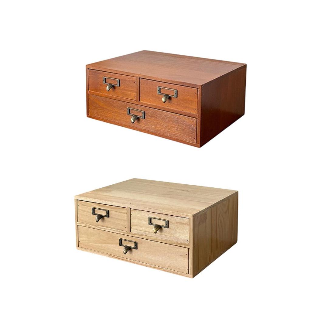 Organisateur de bureau Armoire Table Plateau Tiroir Polyvalent Coiffeuse Empilable Bois