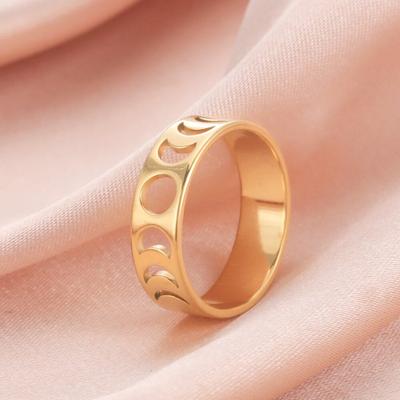 Skyrim Unique Phase Of The Moon Rings Women Stainless Steel Gold Color Crescent Moon Finger Ring 2023 Fashion Jewelry