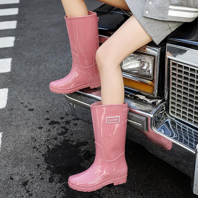 New fashion women's rain shoes high tube women's rain boots non-slip waterproof PVC women's water shoes