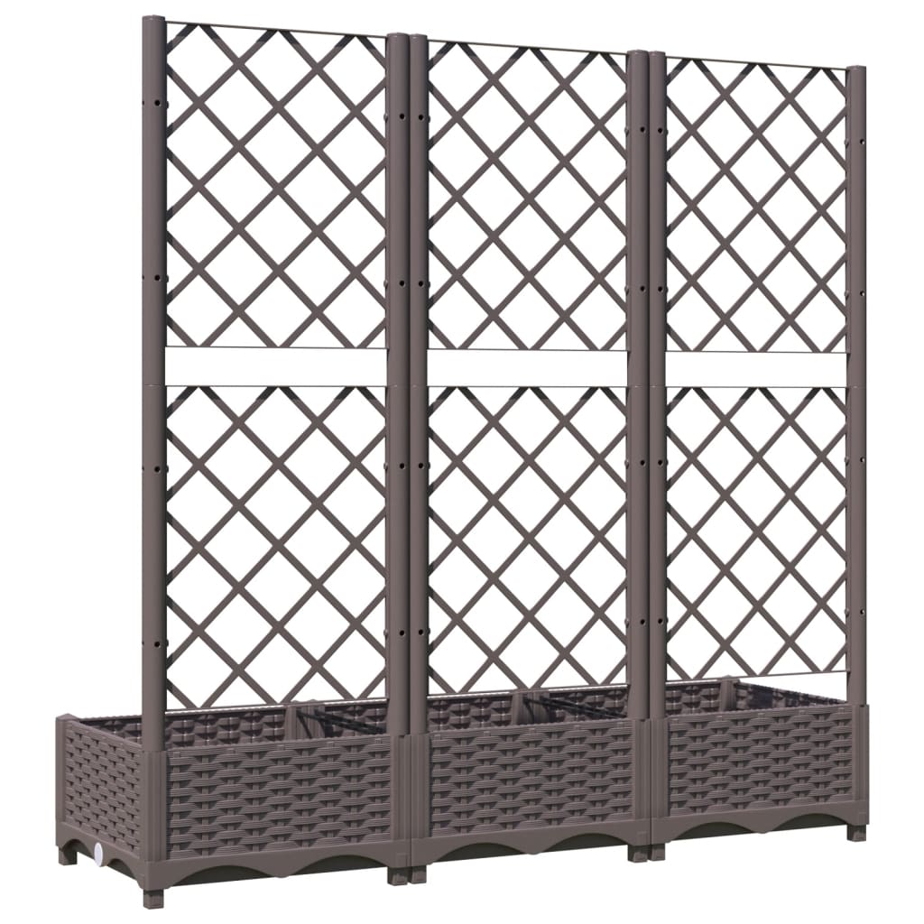 Vidaxl Donica Ogrodowa Z Kratką, Brązowa, 120X40X121,5 Cm, Pp