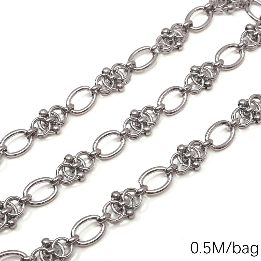 Chaîne Cœur en Acier Inoxydable de 0,5/1 Mètre Chaîne Cubaine Chaîne Punk de Base pour la Fabrication de Colliers Bracelets Bijoux Accessoires
