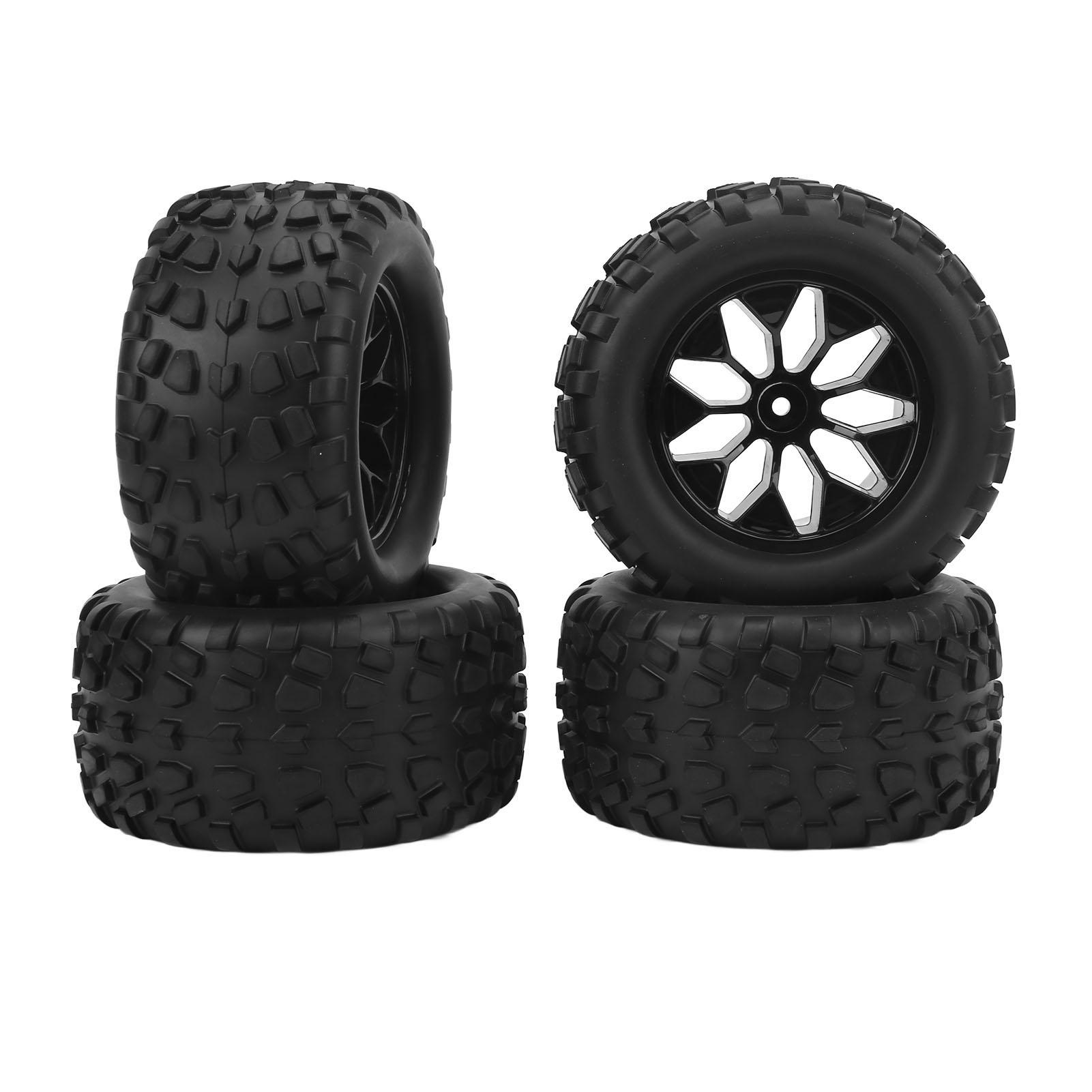 

4 PCS RC Tires and Wheels RC Car Tires Replacement Rubber Tires Preglued for 110 RC Truck