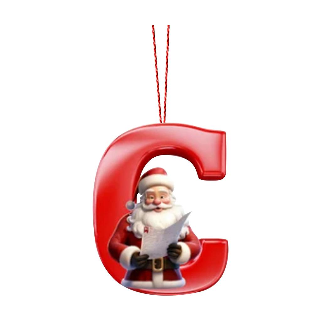 2D 26 Letter Christmas Ornaments Acrylic Flat Christmas Tree Home Decorations Ornaments