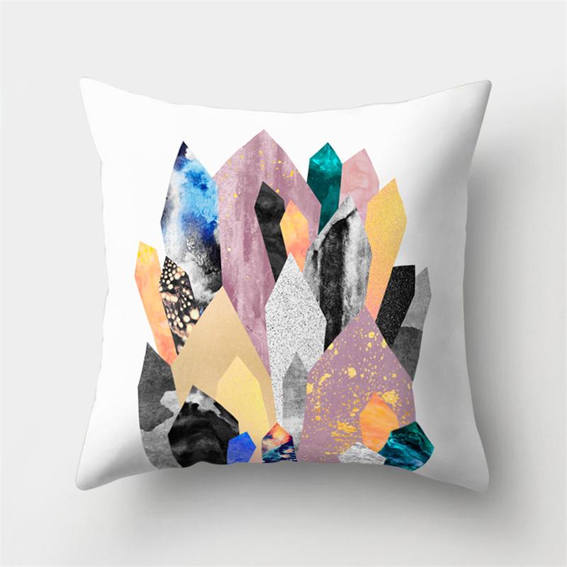 45x45cm Colorful Abstract Geometric Pillowcase Peach Skin Living Room Sofa Office Seat Car Cushion Cover Home Decoration