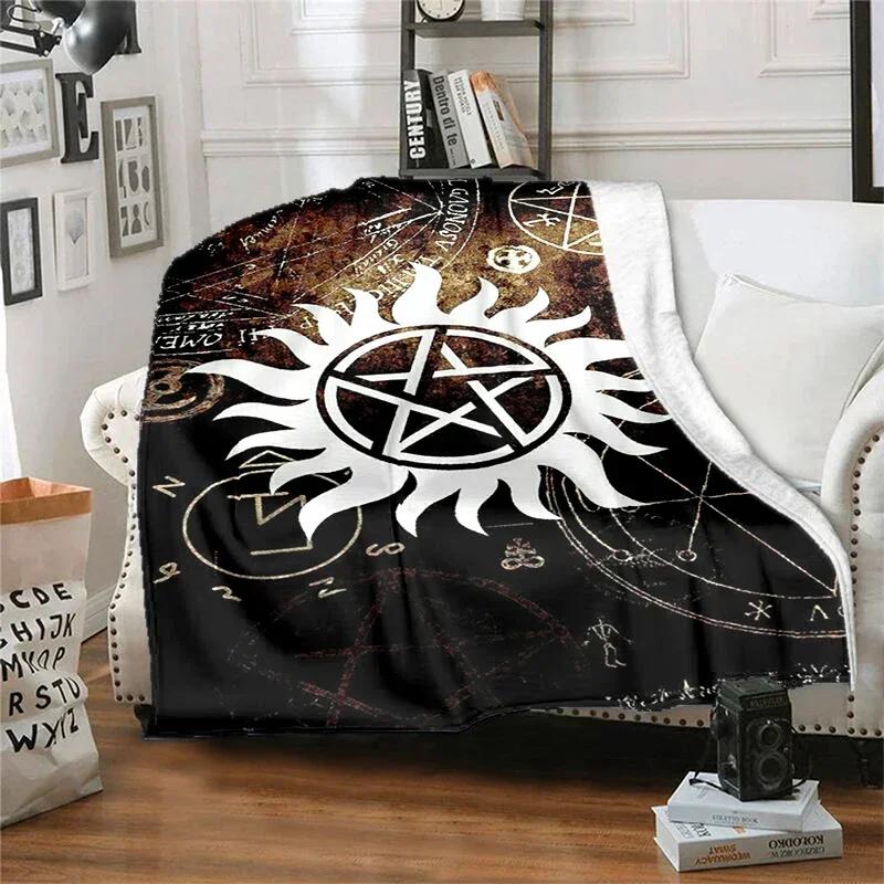 Movie Supernatural - Evil Power Printed Blanket, Fashion Warm Flange Blanket, Picnic Blanket, Bed Blanket, Birthday Gift