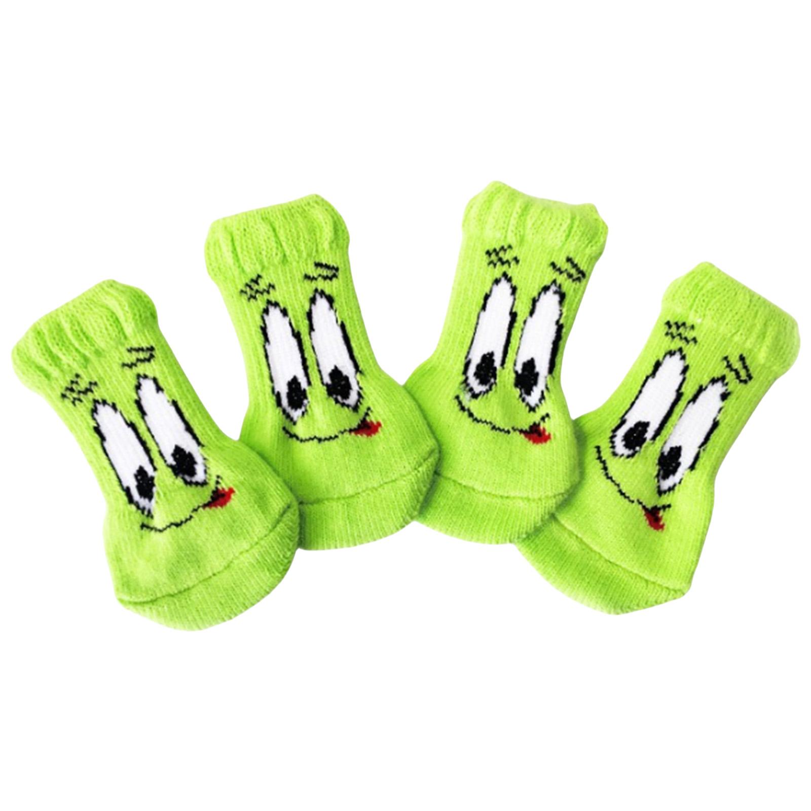 

4 пары Нескользящие протекторы для лап собаки Теплые носки для собаки Маленькие вязаные теплые носки для кошки для использования в помещении и на улице M