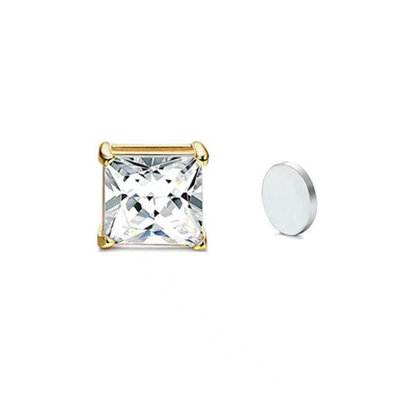 Orecchini Magnetici in Acciaio Inossidabile con Zirconi per Orecchie Non Forate - Orecchini alla Moda di Alta Gamma
