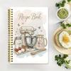 A printed cover notebook with recipe book illustrations and ingredient illustrations,for cooking enthusiasts,cooking plan record