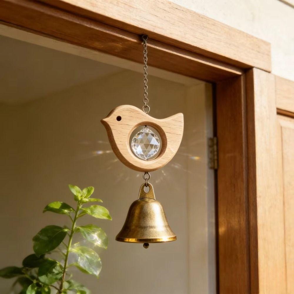 Wooden Wind Bells Reflective Sun Catcher Creative Hanging Ornament Home