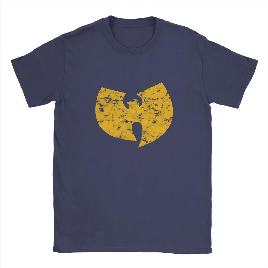 Wu Tang Clan Retro Yellow Washed Symbol Graphic T-Shirt Old School Streetwear Casual Top T-shirts