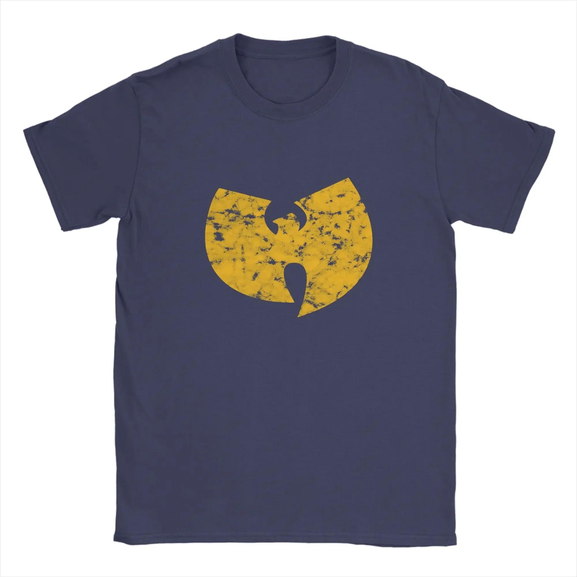 Wu Tang Clan Retro Gelb Gewaschen Symbol Grafik T-Shirt Old School Streetwear Lässiges Oberteil T-Shirts M yellow