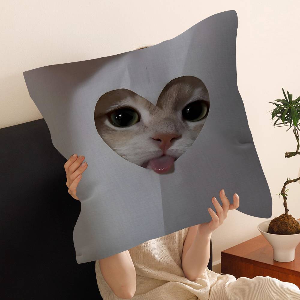 cat funny Cushion Cover Car Throw Pillow Case For Sofa Car Christmas Gift 40x40cm 45x45cm