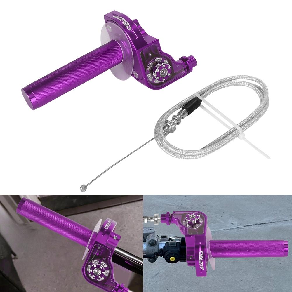 7/8" 22mm Aluminum Throttle Grip Twist Quick Action Gas Throttle Settle With Cable For Motorcycle Dirt Pit Bike 50cc 110cc 125cc