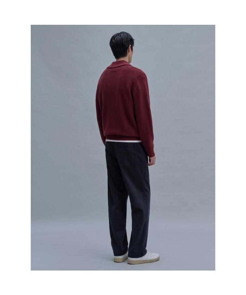 SHIFT.G Semi Wide Brushed Cotton Pants Navy