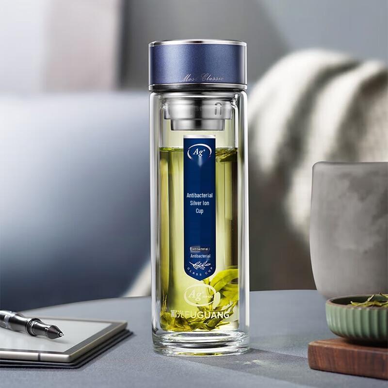 Fuguang Silver Ion Antibacterial Glass Water Bottle 400ml