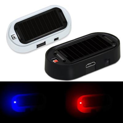 1PC LED Solar Power USB Car Warning Light Night Tail Light Fake Security Light Simulated Strobe Dummy Alarm Lamp Universal