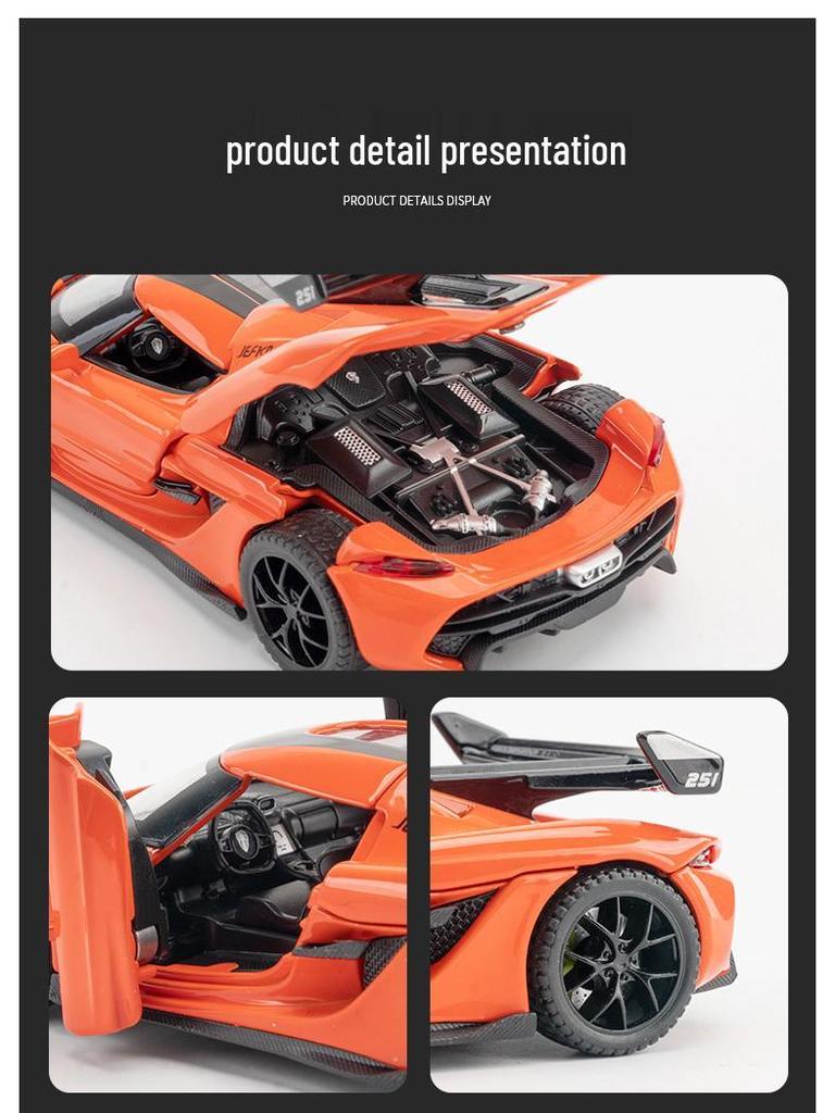 1:32 Koenigsegg Jesko Alloy Sports Car Model Toy for Kids