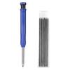 Solid Carpenter Pencil with Refill Lead and Built-in Sharpener for Deep Hole Mechanical Pencil Scribing Marking Woodworking Tool