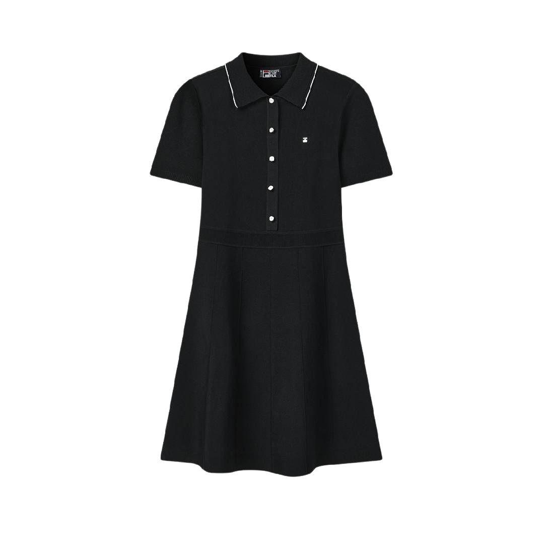 

FILA White Outdoor Slim Fit Comfortable Short Sleeve Dress Women dresses F11W623303F-BK
