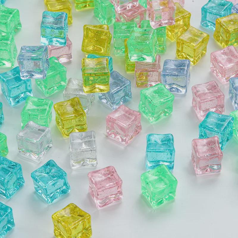 Luminous Acrylic Resin Ice Cube Castle: DIY Jewelry & Food Play Accessory, 18mm Crystal