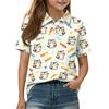 Kids Casual Short Sleeve Polo Shirt Animal Print T Shirt Toddler Boys Girls Summer Top Soft Comfortable Lightweight Tee