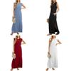 Robe longue ample d'été pour femme avec franges en polyester extensible pour un usage décontracté