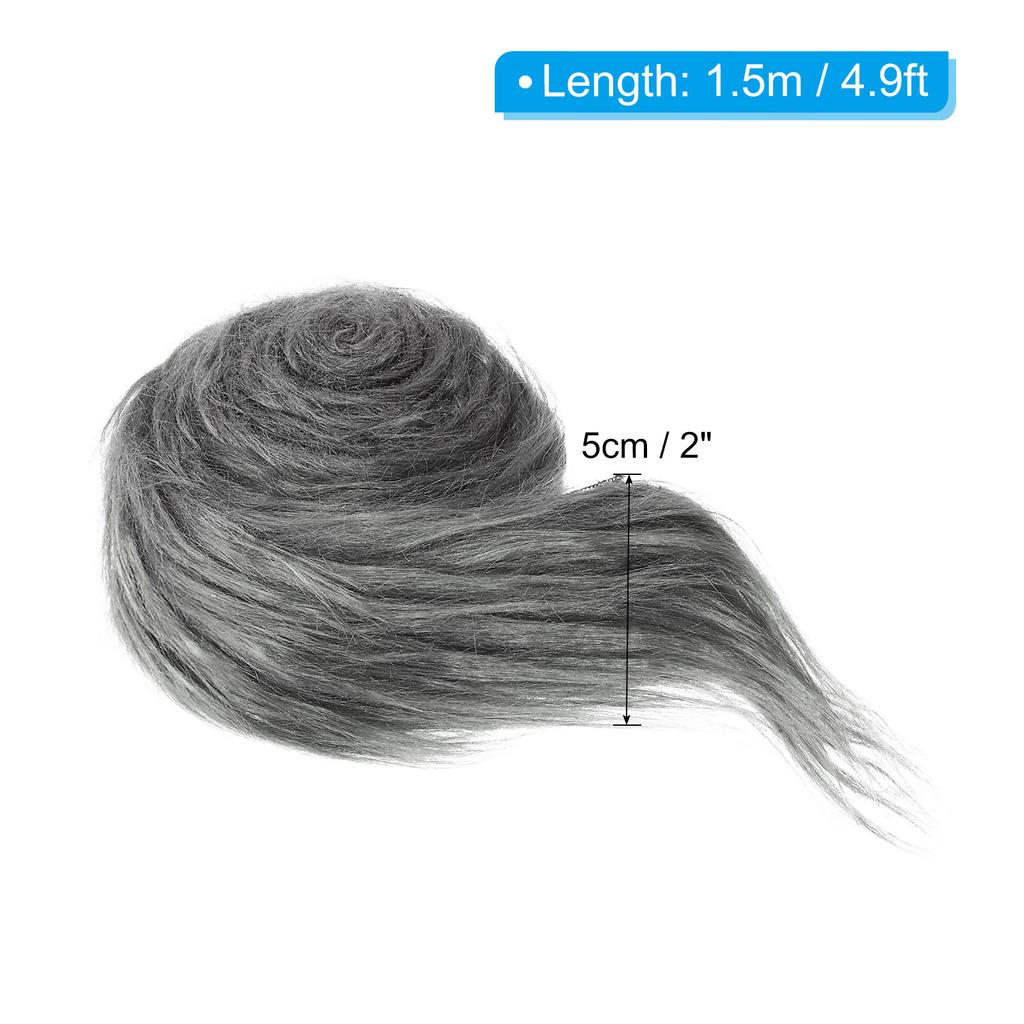 4.9ft x 2 in Faux Fur Fabric Roll, Plush Precut Strips for DIY Craft Christmas Decoration Cosplay Costume