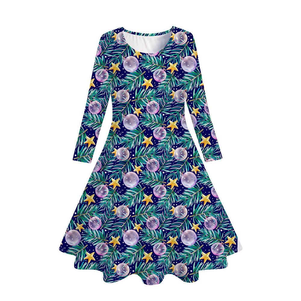 Girls' 3D Clover Stripes Dress Long Sleeve Summer Spring Vacation Daily Holiday Princess Beautiful Sweet Kids 4-12 Years Casual Dress A Line Dress