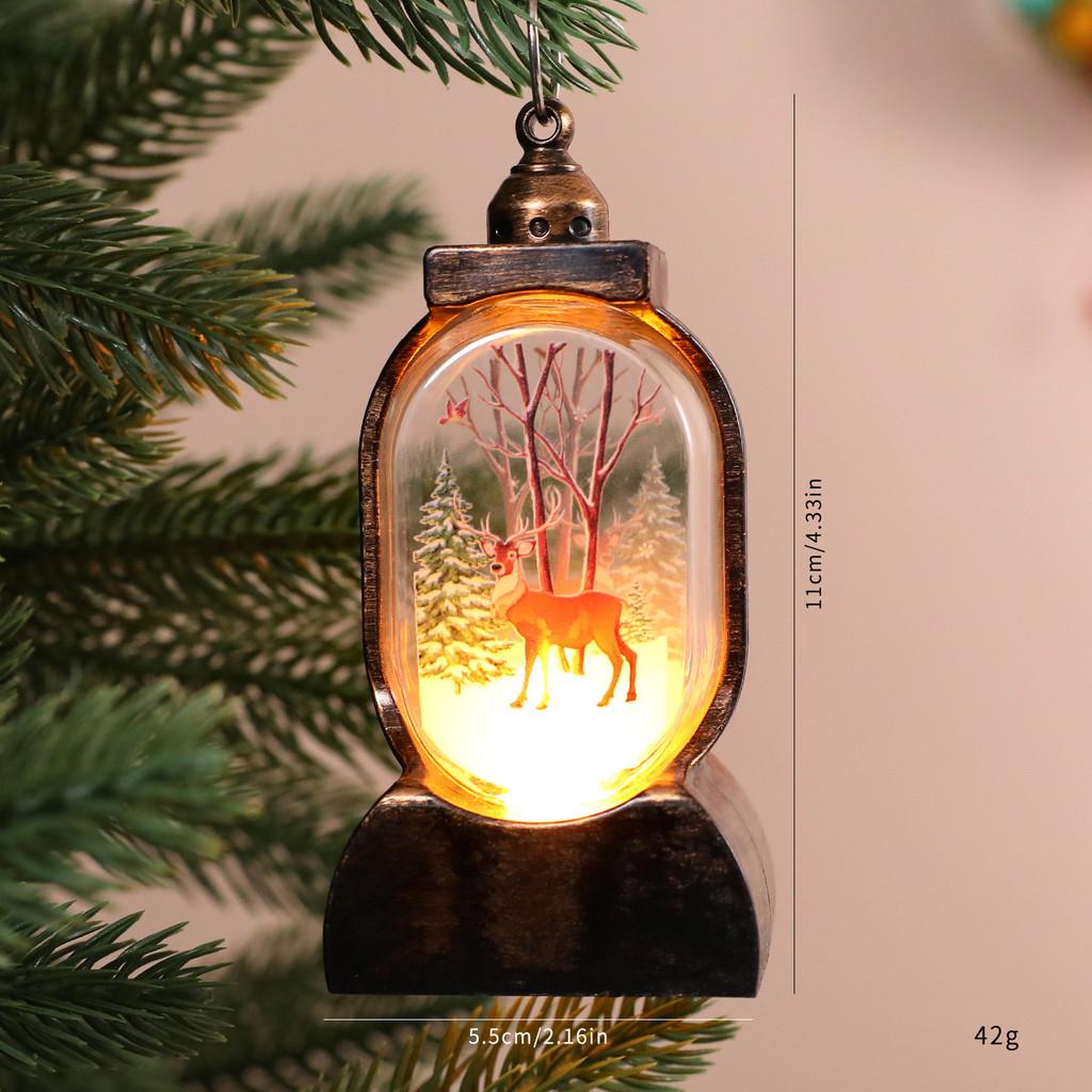 

Vintage Christmas Night Light Decoration With Retro Gold Santa Figurine For Festive Home Decor Deer