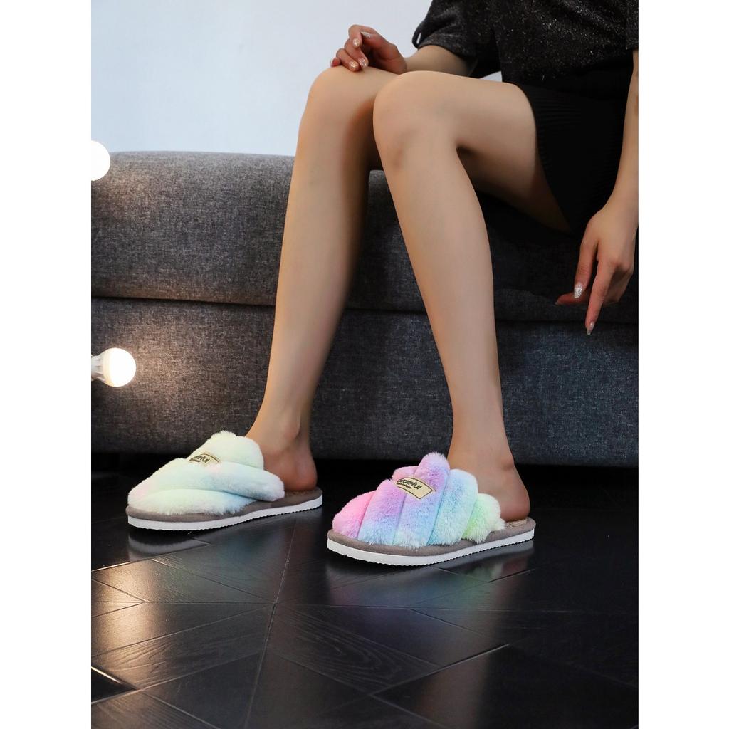 Hemma Håriga Tofflor med Öppen Mun för Värme, Vår- och Hösttofflor för Par, Höst- och Vintergolvtofflor