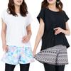 RUBKA Rash Guard Sun Body Yoga Tankini Women's Swimsuit, T-Shirt, Protection, Coverage, T-Shirt (JP, Alphabet, Small, White)
