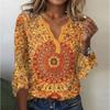 QICED Women's Fashion Casual Long Sleeve V Neck Blouses & Shirts