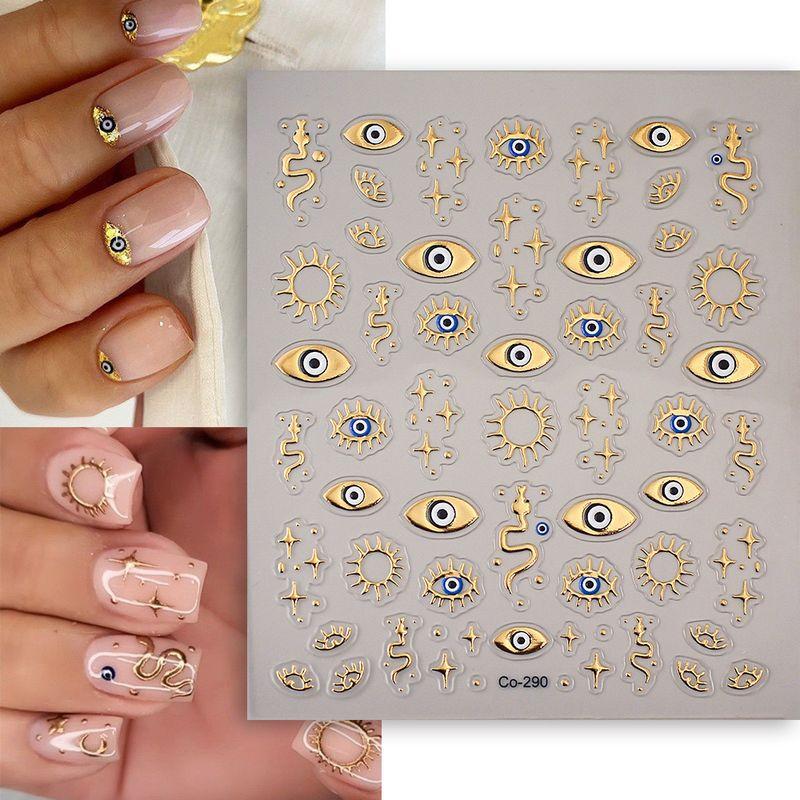 

Cross-Border Temu E-Commerce Fashion New Arrival Four Eight-Pointed Stars Nail Stickers Gilding Eyes 5D Nail Sticker Snake Totem 290 Default