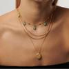 Tianhe Stone Blue Multi-Layered Retro Clavicle Necklace with Real Gold Electroplating