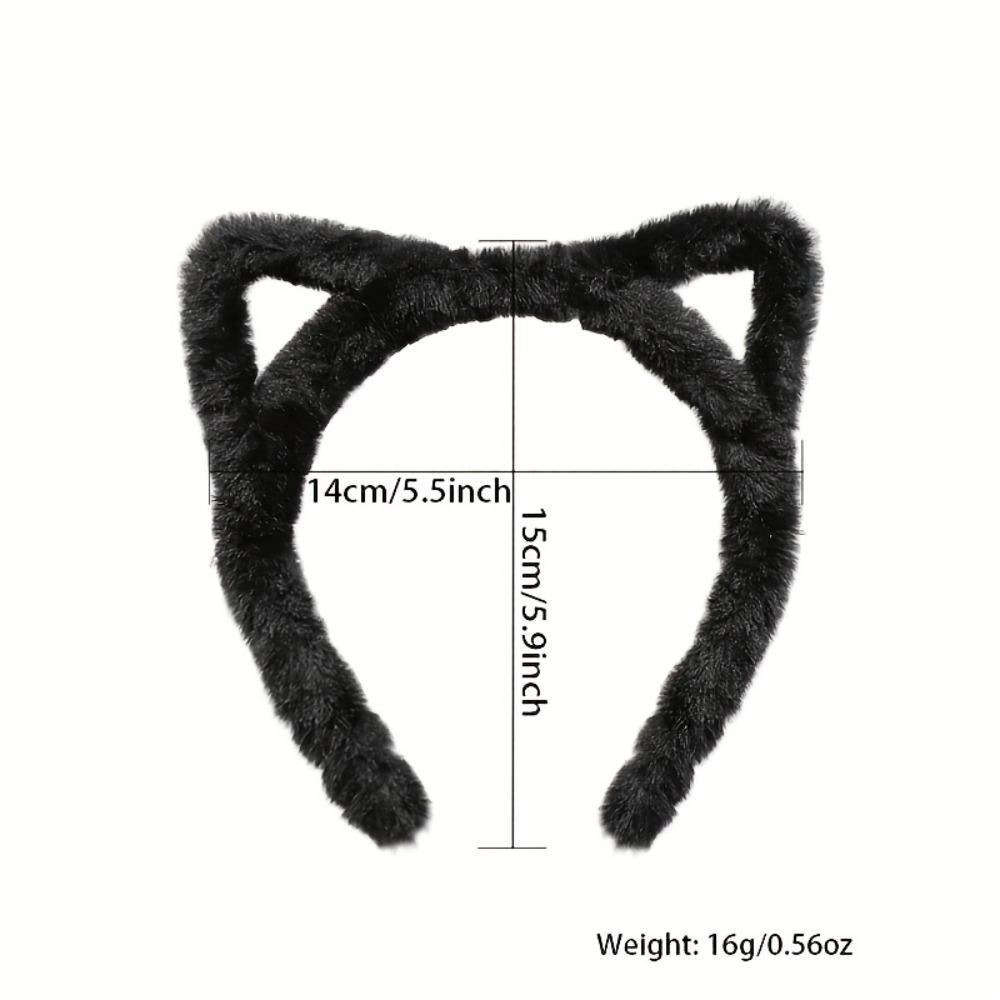 5Pcs Leopard Print Plush Cat Ear Headbands, A Cute Retro-Style Hair Accessory For Women, Suitable For Makeup, Face Washing, And Outdoor Use