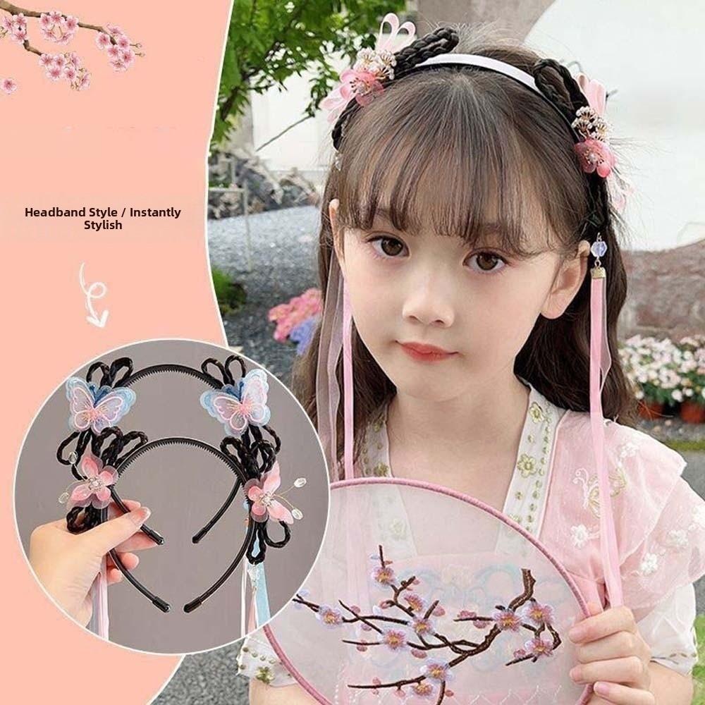Chinese Style Butterfly Ribbon Headband Hair Bands for Children  Hair Accessories